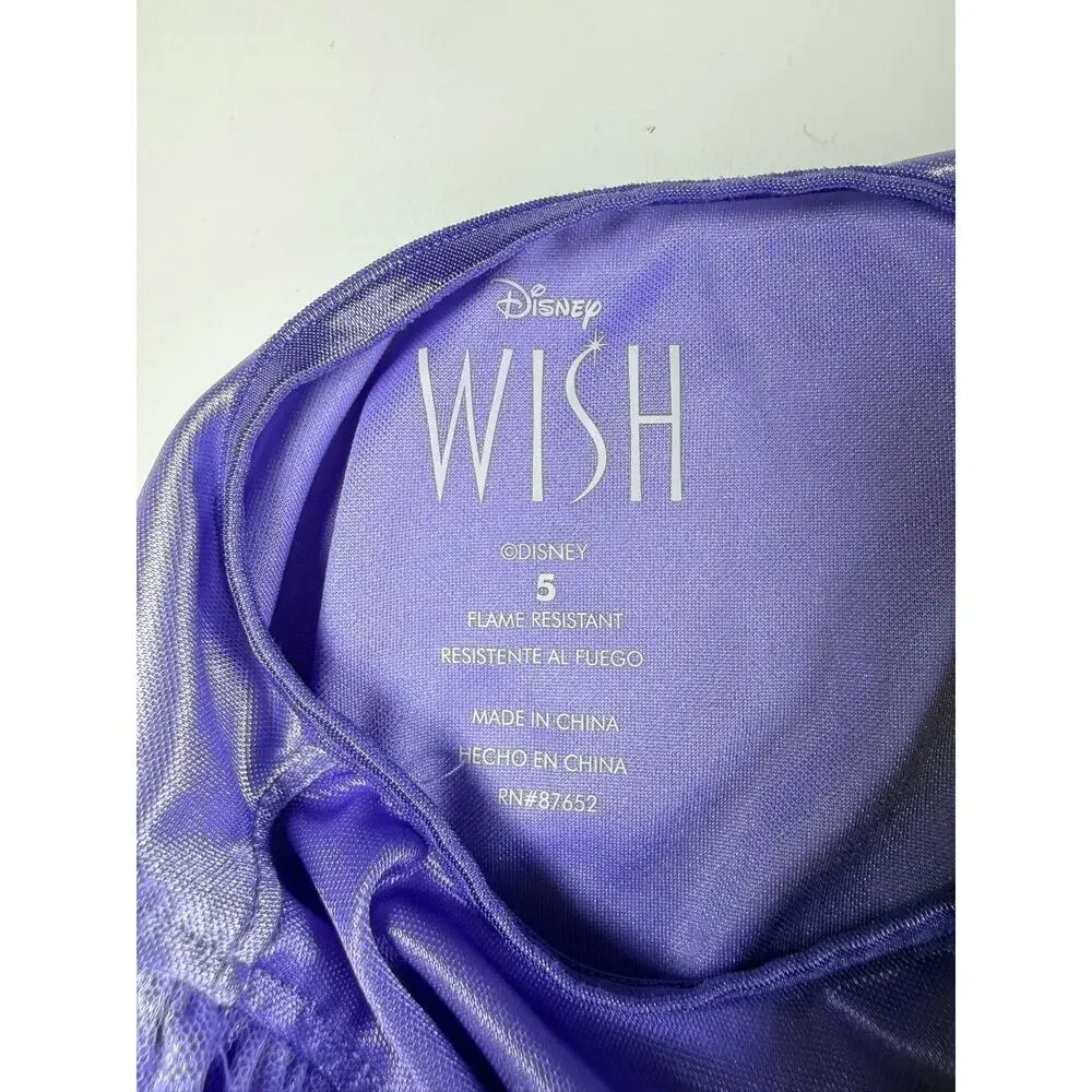 Disney Wish Asha/Star Nightgown Toddler Girls Size 5T Purple Fantasy Dress Gown
